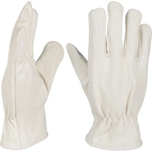 Gants de travail OX-ON Eco Supreme 7602, blancs, taille 8. Gants en cuir pour montage, jardin et entrepôt.