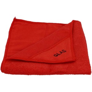 Panno in microfibra rosso Nigrin per vetro, 40x40 cm, con linguetta Easy-Clean per pulizia vetri auto senza aloni.