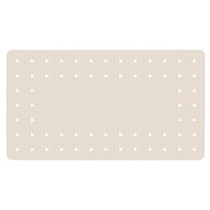 Tappetino per vasca beige Wenko Mirasol in gomma, 69x39 cm, con ventose per una presa sicura.