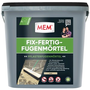 Secchio di MEM Fix-Fertig-Fugenmörtel Sabbia 12,5kg per fughe di pavimentazione in giardino.