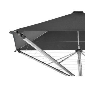Gros plan : Étendoir parapluie Leifheit LinoProtect 400 avec toit étanche.