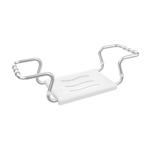 Siège de bain extensible MSV, 55-70 cm, blanc et argent, pour plus de sécurité dans la salle de bain.