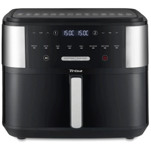 Friggitrice ad aria Trisa Crunchy Fry Pro 10 l con display digitale e dettagli in acciaio inox.