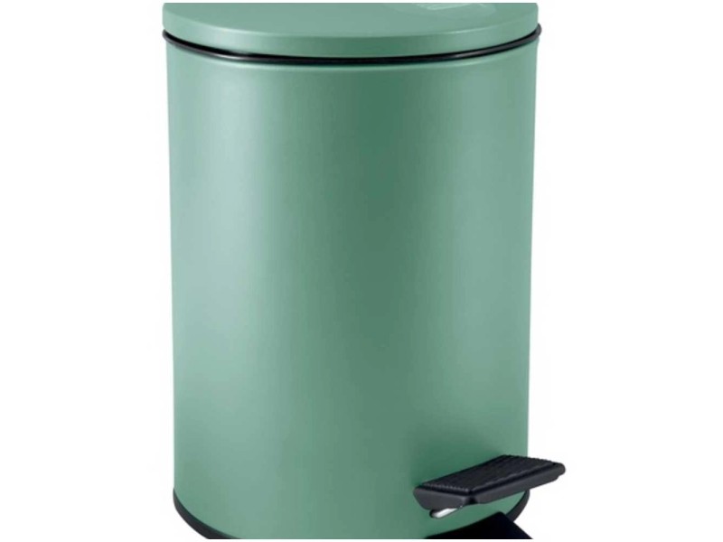 Spirella Pattumiera bagno pedale Adelar abbassamento auto inox opaco Verde  5 l