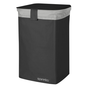 Cesto portabiancheria nero Spirella Classic-L con capacità di 50 l.