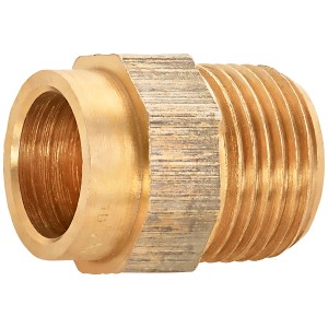 Raccordo a saldare in bronzo, 22 mm x R 3/4 pollice, per tubi in rame.