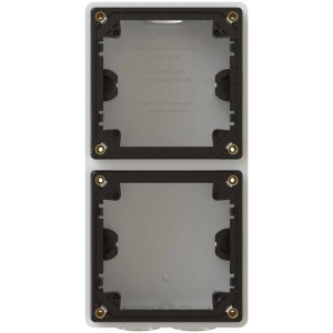 Boîtier en saillie Exo, horizontal/vertical, IP55, blanc, taille 2x1 pour programmes d'interrupteurs.