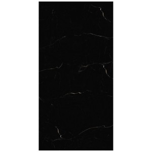 Revêtement de sol vinyle à clipser Solid Rock Dark Marble, aspect marbre noir, 3,4 x 61 x 122 cm.
