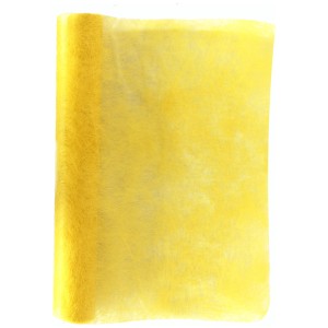 Gerollter, gelber Dekostoff aus Vlies, 36x300cm, ideal zum Basteln und Dekorieren.