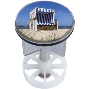 Tappo lavabo con design a sedia a sdraio, diametro 38mm.