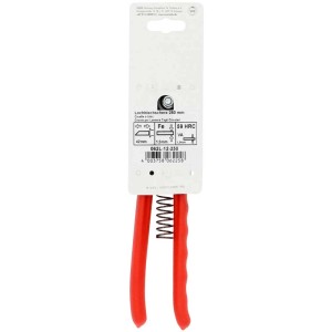 Cesoia per lamiera forata, 250 mm, con manici rossi e molla, per tagliare lamiere fino a 1,5 mm di spessore.