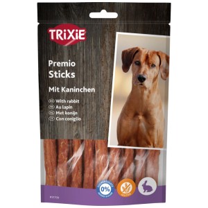 Trixie Premio Hundesnack Sticks Kaninchen, glutenfreie Kaustreifen für Hunde aller Größen.