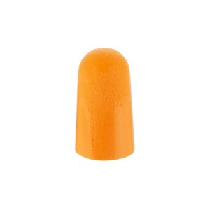 Gros plan d'un bouchon d'oreille en mousse orange 3M 1100.