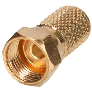 Connettore F Schwaiger dorato (7 mm) a vite per connessione SAT.