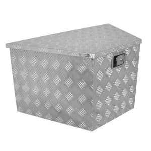 Güde Alu-Deichselbox GT 120 per rimorchi auto, capacità 120 l, in lamiera di alluminio mandorlata.