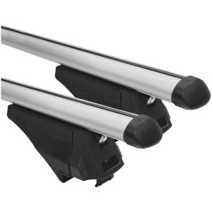 Fischer Alu-Relingträger CrossLine Gr. XL, 131 cm, finition argentée avec support noir.