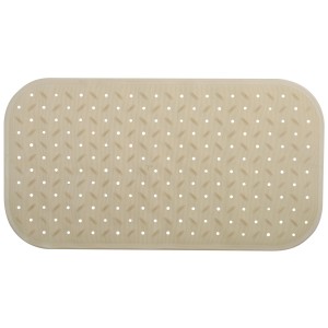 Beige MSV Badewannenmatte aus Kautschuk, rutschfest mit Saugnäpfen, 36x76 cm.