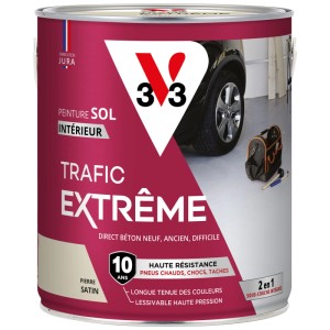 V33 Pittura per pavimenti color pietra, finitura satinata, 2,5 l. Ideale per garage e officine. Resistente e protegge dall'olio.