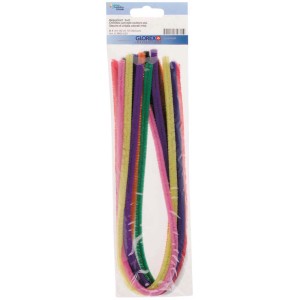Tiges chenilles colorées et pliables, 50 cm, 10 pièces, pour le bricolage et la décoration.