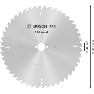 Lama per sega circolare Bosch Optiline Wood, diametro 315 mm, 48 denti. Adatta per tagli precisi nel legno.
