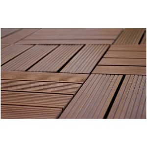Gartec dalles clipsables WPC Terra, 30x30 cm, dalles bois pour balcon et terrasse.