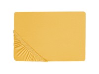 Beliani Spannbettlaken Janbu Baumwolle Senfgelb 160 x 200 cm