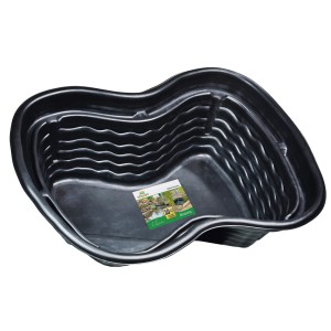 Vaschetta per laghetto Heissner PE 250 l nera per giardini acquatici.