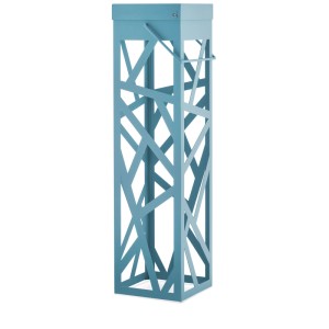 Lampada LED Ambiance Naxos, blu opaco, con design a griglia geometrica e maniglia. Ideale per giardino e terrazza.