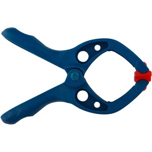 Serre-joint à ressort wolfcraft Microfix bleu, portée 3 cm, pour modélisme et applications universelles.
