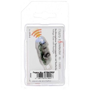 Testeur de tension pour pinces avec lampe de poche LED pour la détection de tension alternative sans contact.