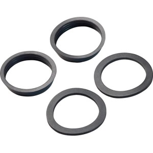 Kit de joints pour siphons 1 1/4, comprenant 2 joints cunéiformes et 2 joints de tube plongeur en caoutchouc.