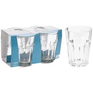 Trinkglas-Set, transparent, 360ml, 4 Stück. Schlichte Gläser für den täglichen Gebrauch.