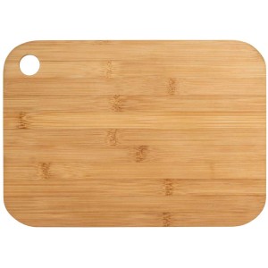 Tagliere Wenko in bambù marrone con foro, 33x25 cm. Utensile da cucina per tagliare e servire.