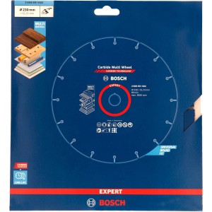 Disque à tronçonner Bosch Expert Carbide Multi Wheel, diamètre 230 mm, pour meuleuses d'angle.