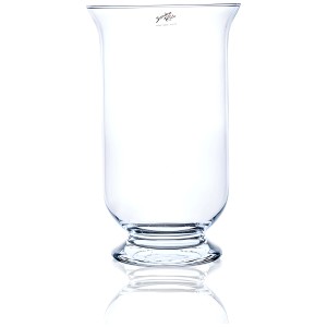 Vaso Hurricane trasparente Sandra Rich, altezza 30 cm. Vaso decorativo in vetro per fiori e decorazioni.