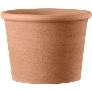 Vaso Deroma Bordato Primitivo, terracotta bianco argilla, Ø 43 cm.