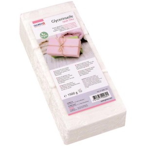 1500g Block Glycerin-Seife Öko Opak, vegan und hautneutral für Künstlerbedarf.