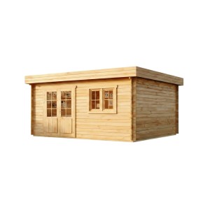 Abri de jardin Alpholz Spree-28B non traité avec toit monopente, fenêtre et porte double.
