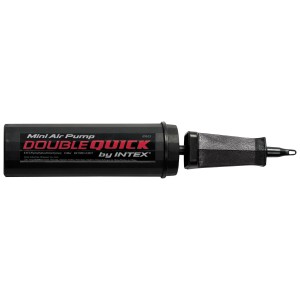 Intex Pompe à main Double Quick Mini, une petite pompe à air noire pour les déplacements.