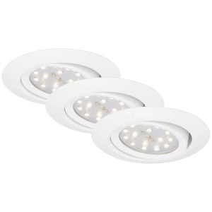 Briloner LED-Einbauleuchten, 3er Set, Weiss, 3W, schwenkbar. Ideal als Einbaustrahler.