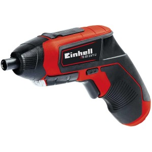 Visseuse sans fil Einhell TE-SD 3,6/1 Li, rouge et noire, avec jeu de 10 embouts.