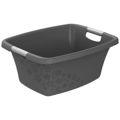 Rotho Cesta per la biancheria Flowers Antracite 25 l