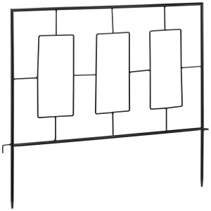 Bordura da giardino in ferro nero, 48x56,5 cm, per bordure e decorazioni.