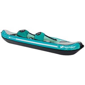 Sevylor Kayak Madison Kit : Kayak gonflable 2 places turquoise/gris avec sièges.