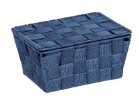 Wenko Aufbewahrungskorb Adria mit Deckel Polypropylen Dunkelblau Wenko Aufbewahrungskorb Adria mit Deckel Polypropylen Dunkelblau