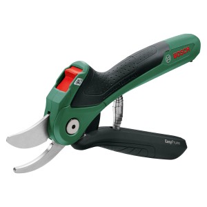 Cisailles à gazon sans fil Bosch EasyPrune, cisailles à gazon/arbustes avec assistance électrique pour des coupes précises.