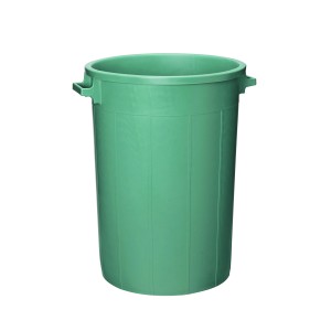 Cestino verde in plastica da 125 l per rifiuti domestici e da giardino.