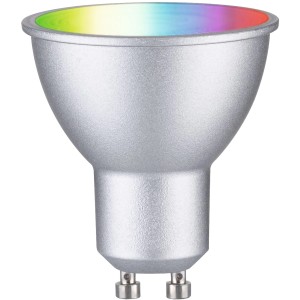 Lampadina LED Paulmann GU10, 4,8 W, argento, con cambio colore per un'illuminazione d'atmosfera.