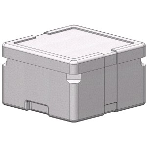 Boîte isotherme blanche en polystyrène EPS (9 l) avec couvercle pour aliments.
