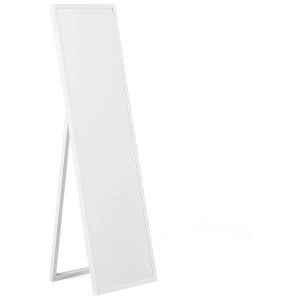 Specchio da terra Torcy bianco, 40x140 cm, con cornice bianca semplice. Ideale per camere da letto e spogliatoi.